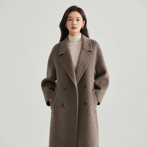 <span class=keywords><strong>Manteau</strong></span> en <span class=keywords><strong>laine</strong></span> de chameau double face sur mesure Weshallo, <span class=keywords><strong>manteau</strong></span> pour <span class=keywords><strong>femme</strong></span> de luxe surdimensionné d'automne avec ceinture, col boutonné, doublure en <span class=keywords><strong>laine</strong></span> - Product Image 1