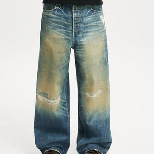 Pantalones Vaqueros Retro Americanos para <span class=keywords><strong>Hombre</strong></span>, Estilo Cowboy, Rotos, Holgados, <span class=keywords><strong>de</strong></span> Cintura Media, Casuales, Rectos, <span class=keywords><strong>de</strong></span> Pierna Ancha - Product Image 4