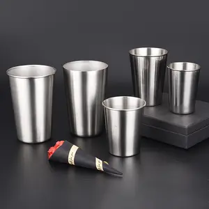 180/250/300/350/500ml Stainless Steel Camping Cup Mug Camping Outdoor hiking picnic Portable Tea water Coffee Beer Cup