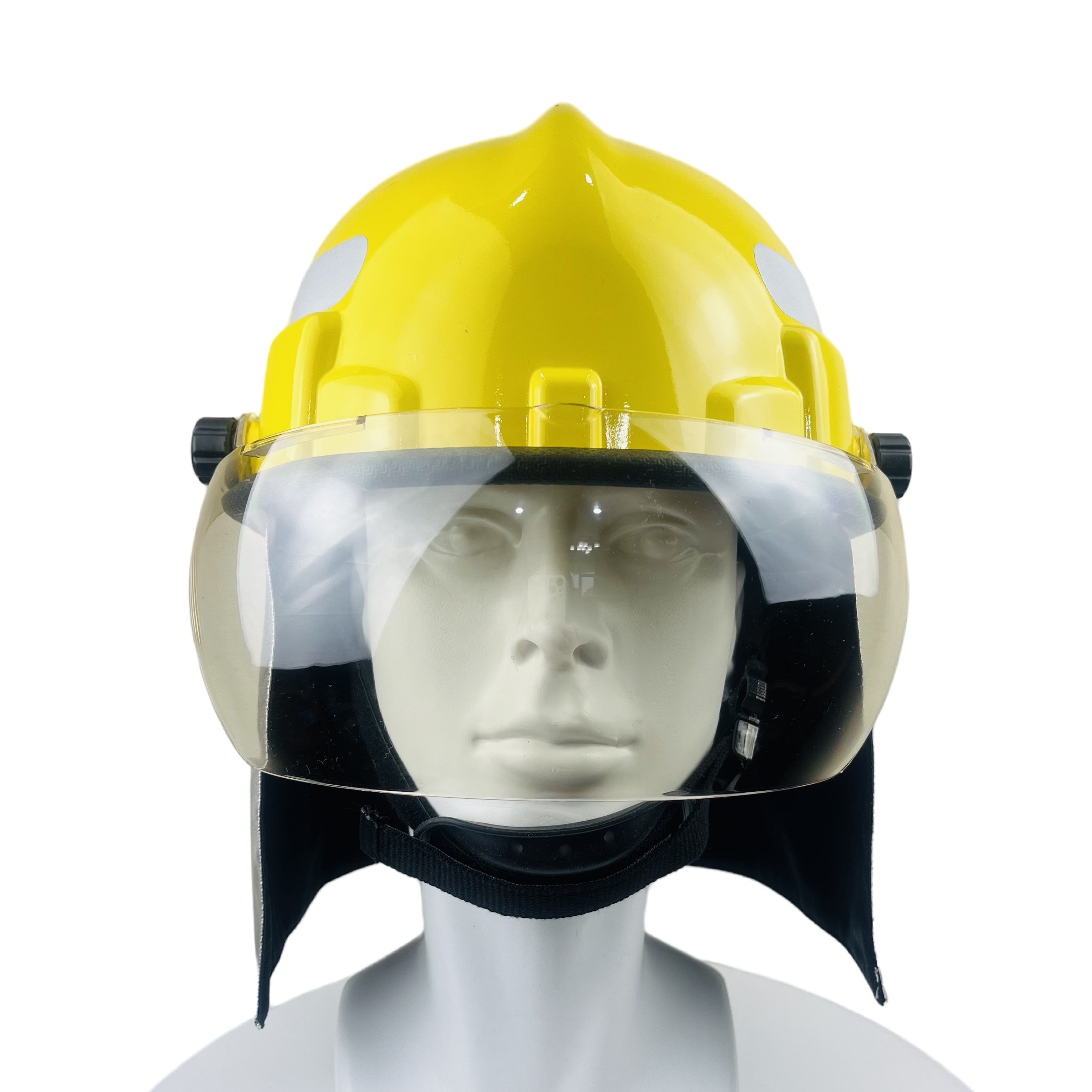 Korean Style Firefighting Protective Plastic Helmet with Adjustable Chain  Traps and Anti-flame Fire Fighter Safety Helmet