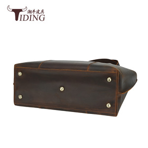 Tiding Genuine Leather Tote Bag Large Capacity Women's Shoulder Bag Solid Color Horizontal <b>Square</b> Design - Product Image 3