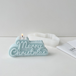 Molde de silicona con forma de letras 'Feliz Navidad' para velas, jabones artesanales, decoración de regalos DIY, resina y cera, y herramientas para pasteles - Product Image 3