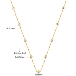 Ason New White Zircon <b>Necklace</b> Dainty <b>Simple</b> Design <b>Gold</b> Plated <b>Necklace</b> Jewelry Women <b>Necklace</b> - Product Image 3