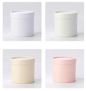 Cubo de abrazo Popular, pequeño, blanco puro, rosa, papel de cartón, cilindro redondo, embalaje de flores, caja de regalos para ramo - Product Image 2