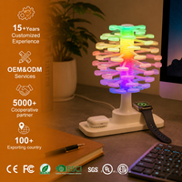 Nouvelle lampe de table de charge sans fil en forme d'arbre en spirale créative, en matériau ABS, lumière d'ambiance nocturne pour téléphone portable, casque, montre, moderne