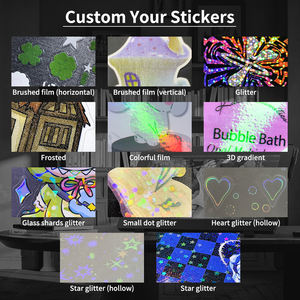 Hoja de Pegatinas Decorativas Personalizadas, Transparentes, Impermeables, con Purpurina, Escarchadas, con Corte de Contorno, Diseño de Dibujos Animados, para Papelería - Product Image 5