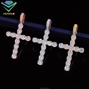 Colgante de Cruz Listo para Enviar, 2mm 3mm 4mm 5mm, Plata 925, Pasa el Probador de Diamantes VVS, para Cadena, Moissanita Estilo Tenis - Product Image 3