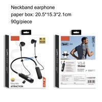 Headphone Leher Tahan Air dengan Kartu TF, Kontrol Sentuh IPX-4 5.4, Waktu Putar 5-10 Jam, Earphone Olahraga Tipe-C