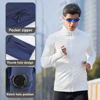 Veste de sport respirante pour homme, grande taille, pour la salle de sport, les activités de plein air, décontractée, à manches longues, chemise de fitness, séchage rapide, veste de course