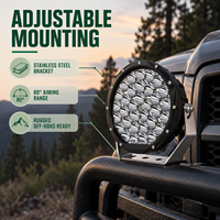 Feux de route LED HSSH 9 pouces 198W, faisceau combiné Osram rond blanc, feux de route pour camion, SUV, Jeep 4x4
