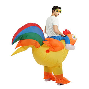 रूस्टर पोशाक पर चिकन की सवारी की पोशाक के लिए inflatable वयस्क हेलोलीन वेशभूषा पर चिकन की सवारी को उड़ा दें - Product Image 3