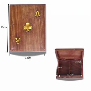 Boîte à cartes à jouer en bois, boîte à poker, boîte à cartes à jouer en bois pouvant contenir deux jeux, boîte à cartes personnalisée en bois, boîte à cartes et à dés - Product Image 6