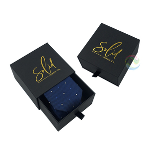 Vente en gros de boîtes-cadeaux personnalisées en carton noir avec logo blanc Offre Spéciale cravate pour hommes rigide UV Fashion Style Commande minimum 100 pièces - Product Image 6
