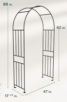 Pergola de jardin en fer de haute qualité, 86 pouces, résistante aux intempéries, pour roses, fleurs grimpantes, arche de jardin en métal pour mariage en extérieur