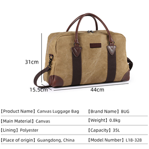 Sac de voyage week-end en toile vintage léger personnalisé pour homme, grande capacité, pliable, marque privée, unisexe, voyage d'affaires, fermeture éclair - Product Image 3