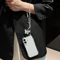 Nouvelle Coque de Téléphone Transparente en TPU avec Oreilles de Chat et Bracelet Papillon Antichoc pour iPhone 17 16 15 ProMax – Vente en Gros