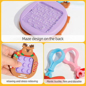 <span class=keywords><strong>Mini</strong></span> PVC Pop It Fidget Press Bubble Maze Juegos Llavero Juguete Estilo de Navidad Ocasión de negocios Impresión en offset Llavero - Product Image 2