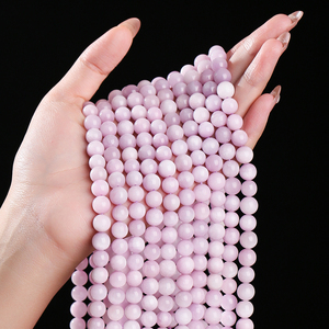 JD GEMS Grosir Manik-manik <span class=keywords><strong>Kunzite</strong></span> Ungu Alami Bulat untuk Perhiasan Gelang Kristal, Perlengkapan DIY - Product Image 6