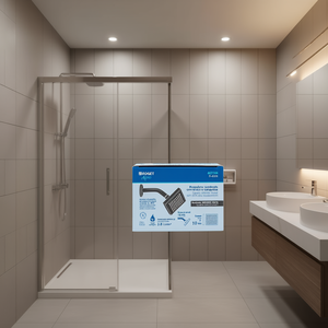 Pomme de douche carrée Foset R-403M 4' en ABS avec finition noir mat, ensemble de quincaillerie de salle de bain mural, design contemporain, écologique - Product Image 2