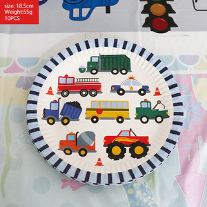 Plateau à gobelets en papier jetables sur le thème de l'excavateur Fournitures de décoration pour fêtes d'anniversaire d'enfants Décorations de vaisselle d'ingénierie - Product Image 6