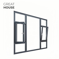 Fenêtres et Portes Modernes en Aluminium Coupe-Vent, Nouveau Design, pour Maison, Patio, Villa, Étanches, avec Design Graphique en Alliage d'Aluminium