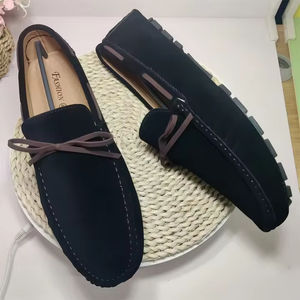 Zapatos de Hombre Hechos a Mano, Mocasines Vintage para Hombre, Color Marrón Grisáceo, Zapatos de Piel de Becerro Marrón, Casuales para Uso Diario, Estilo Retro, Resistentes al Desgaste - Product Image 2