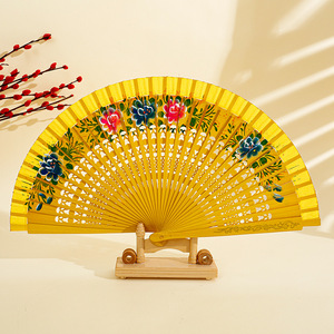 Nicro Nouveauté <span class=keywords><strong>Éventail</strong></span>s à main de style <span class=keywords><strong>espagnol</strong></span> pour la danse <span class=keywords><strong>flamenco</strong></span>, faits à la main, impression florale, artisanat en bois, cadeaux promotionnels - Product Image 4