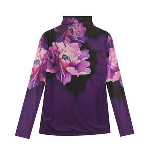 Nuova Maglietta a Maniche Lunghe con Stampa in Rete e Fodera in Pile, Maglia Aderente da <span class=keywords><strong>Donna</strong></span> alla Moda - Product Image 5