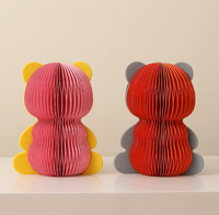 Ours en papier pliable tridimensionnel fait à la main en nid d'abeille, décoration durable et créative pour le bureau, le meuble TV et le hall d'entrée