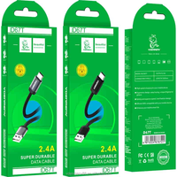 Câble USB tressé en nylon 2.4A - Chargeur universel Android à coque en aluminium