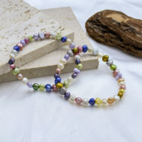 Bracelet extensible en perles d'eau douce baroques arc-en-ciel teintes à la main, perles multicolores irrégulières, fait main, style bohème, pour femme, cadeau, bijoux