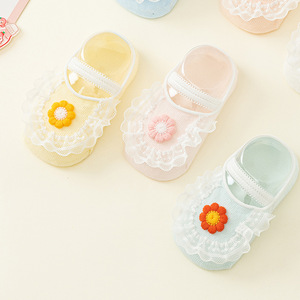 Chaussons antidérapants pour bébés, chaussons en dentelle pour garçons et filles - Product Image 2