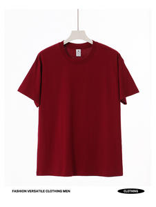 Factory Supplier Drop Shoulder 100% Cotton Relaxed Crew Neck Men's <b>T</b>-<b>shirts</b> Relaxed Fit Solid Casual Short Sleeve Tee for Men - Product Image 2