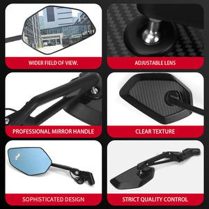 ระบบตรวจจับจุดบอดด้วยเรดาร์คลื่นมิลลิเมตร คาร์บอนไฟเบอร์แท้ M8/M10 กระจกมองหลังมอเตอร์ไซค์แบบดัดแปลงสำหรับรถทุกรุ่น - Product Image 5