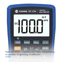 Multimètre numérique entièrement automatique IPARTS SUNSHINE DT-17N avec écran LCD, identification automatique de la plage de test, instrument de réparation