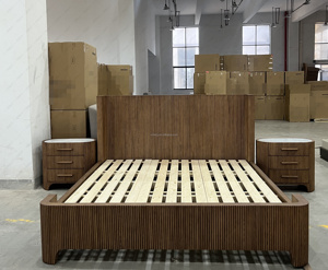 FERLY Elegante Letto King Size in Legno con Comodini Set Completo di Mobili di Lusso per Camera da Letto - Product Image 2