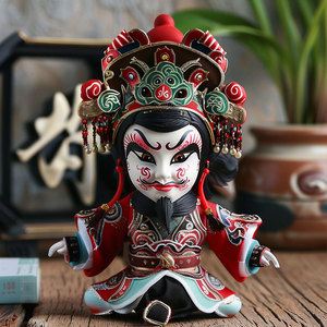 Muñeca de la Ópera de Sichuan con Cambio de Rostro, Figura Colorida de Drama Tradicional, Hecha a Mano en Plástico, Recuerdo Coleccionable, Adorno de Escritorio - Product Image 4