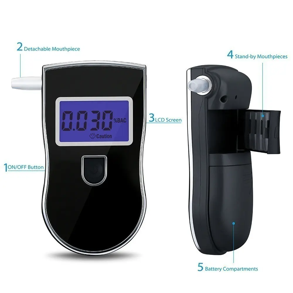 Newest Breathalyzer Portable Alcohol Breath Tester with LCD Display Digital Fast High Accuracy Alcohol Detector