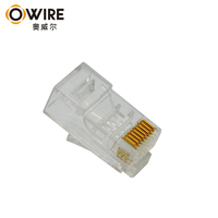 Owire OEM 23 Awg Cat6 Cat5e 8p8c Amp Mâle Femelle Fiche Modulaire RJ45 Connecteur avec Rohs Modèle Tj45 PVC Transparent