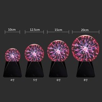 Vente chaude 8 pouces 3 couleurs Magic Plasma Ball Table Veilleuse Tactile Sensible commande vocale Sphère Lampe