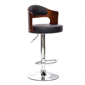 <span class=keywords><strong>Tabouret</strong></span> <span class=keywords><strong>de</strong></span> <span class=keywords><strong>bar</strong></span> pivotant moderne à hauteur réglable, revêtement en similicuir, dossier en <span class=keywords><strong>bois</strong></span> courbé, structure en métal, imperméable - Product Image 5