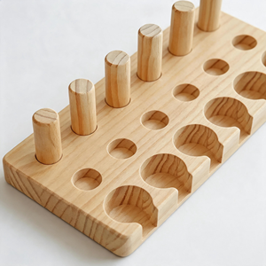 Gioco Sensoriale Montessori in Legno di Pino Naturale, Giocattolo per l'Allenamento della Motricità Fine dei Bambini, Gioco con Inserti in Legno - Product Image 4