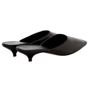 Mules à talon chaton à bout pointu pour femmes, à enfiler, à bout fermé et talon ouvert, chaussures mules à talon bas, vente en gros, OEM, personnalisées - Product Image 3