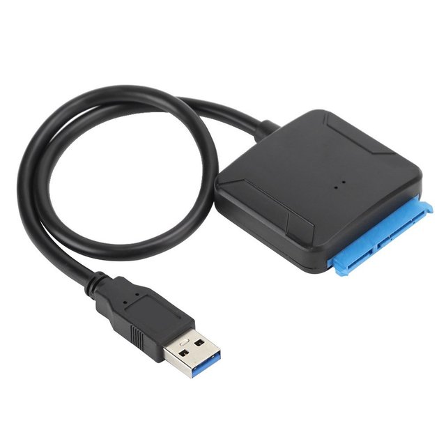 SATA to USB 3.0 Adapter Cable 3.5 Inch SSD Need 12V/2A Power Supply External Hard Drive Reader SATA I/II/III Connection Adapter