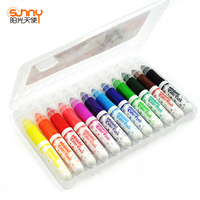 Vente à chaud de stylos aquarelle triangulaires 12 couleurs, boîte en plastique en fibre de feutre OEM vente en gros de marqueurs d'art à l'encre lavable non toxique