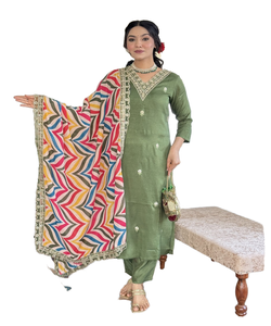 Venta al por Mayor de Trajes Salwar de Verano de Seda y Algodón Vintage para Mujer, Ropa Casual de Moda para Fiestas, Compra al por Mayor de Proveedores Indios y Pakistaníes - Product Image 3