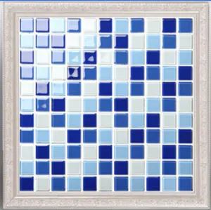 蓝色陶瓷马赛克游泳池瓷砖