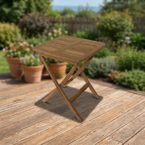 Meilleure vente de meubles naturels pour la maison, Table carrée pliante, fabriquée à la main en bois de teck, origine indonésie - Product Image 2