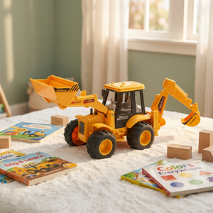 Camion de Construction à Friction en Plastique, Jouet de Simulation, Ensemble de 8 Pièces Articulées, Véhicule d'Ingénierie, Blocs de Construction pour Enfants de 2 à 4 Ans - Product Image 4
