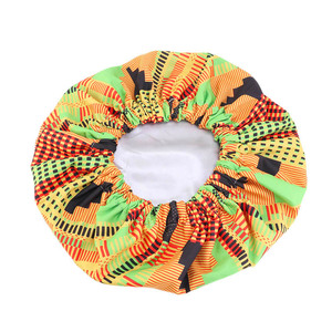 Mũ Lưỡi Trai Vải Satin Ankara Hoa Châu Phi Mũ Ngủ Lót Lụa Satin Hai Lớp Màu Trơn Mũ Lưỡi Trai Bằng Lụa Cho Bím Tóc Dreadlocks - Product Image 2